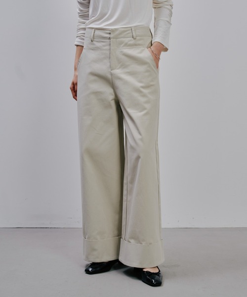 Julep(ジュレップ)の「chino Wide Pants(チノパンツ・レディース・アイボリー/ベージュ/ブラック・SMALL/MEDIUM)」の3枚目の写真