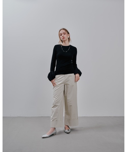 Julep(ジュレップ)の「chino Wide Pants(チノパンツ・レディース・アイボリー/ベージュ/ブラック・SMALL/MEDIUM)」の5枚目の写真