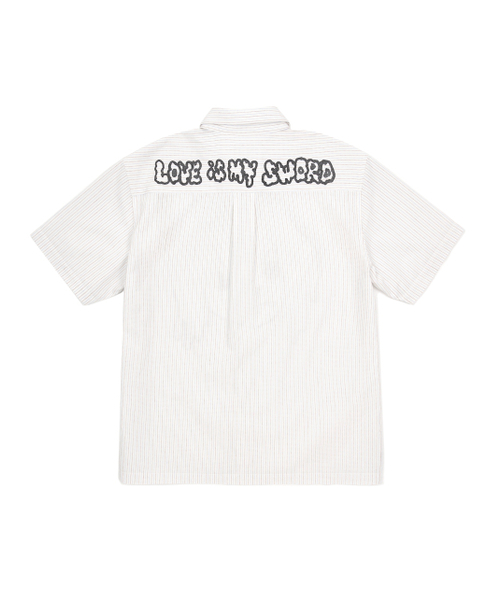 LORES(ロアス)の「ラッキーストライプ半袖シャツ - ホワイト(シャツ/ブラウス・レディース・その他・S/M/L)」の2枚目の写真