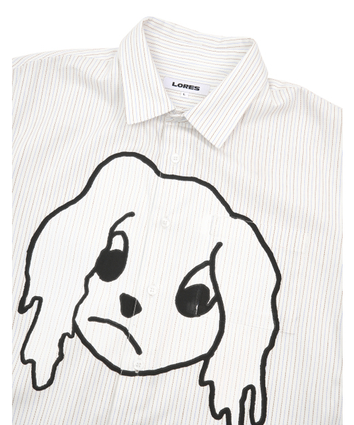 LORES(ロアス)の「ラッキーストライプ半袖シャツ - ホワイト(シャツ/ブラウス・レディース・その他・S/M/L)」の3枚目の写真