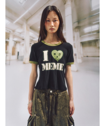 SOMSOC（ソムソック）の「LOVE MEME RINGER TOP_BLACK（Tシャツ/カットソー）」