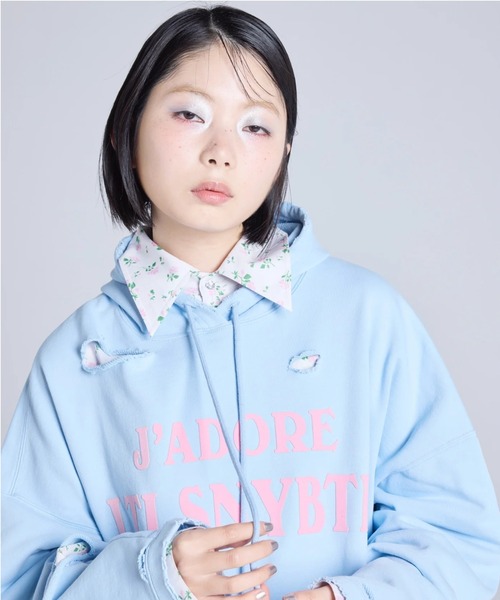 Little sunny bite（リトルサニーバイト）の「littlesunnybite/リトルサニーバイト/Jadore LSB hoodie（パーカー・レディース・ブラック/ブルー/ホワイト・S/M）」の6枚目の写真