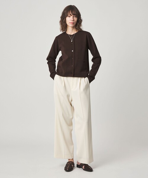 Steven Alan(スティーブンアラン)の「<Steven Alan>ミラノリブ ショートカーディガン(カーディガン/ボレロ・レディース・ダークブラウン/オフホワイト/ブラック・FREE)」の6枚目の写真