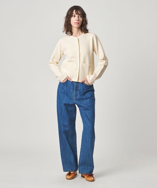 Steven Alan(スティーブンアラン)の「<Steven Alan>ミラノリブ ショートカーディガン(カーディガン/ボレロ・レディース・ダークブラウン/オフホワイト/ブラック・FREE)」の7枚目の写真