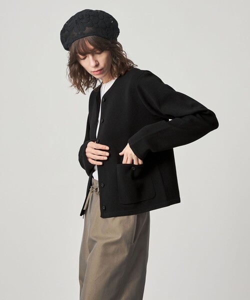 Steven Alan(スティーブンアラン)の「<Steven Alan>ミラノリブ ショートカーディガン(カーディガン/ボレロ・レディース・ダークブラウン/オフホワイト/ブラック・FREE)」の9枚目の写真