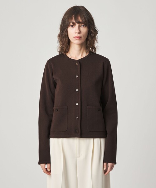 Steven Alan(スティーブンアラン)の「<Steven Alan>ミラノリブ ショートカーディガン(カーディガン/ボレロ・レディース・ダークブラウン/オフホワイト/ブラック・FREE)」の11枚目の写真