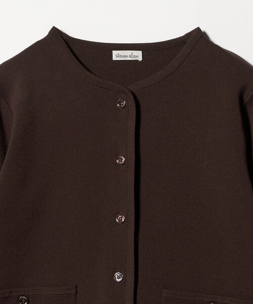 Steven Alan(スティーブンアラン)の「<Steven Alan>ミラノリブ ショートカーディガン(カーディガン/ボレロ・レディース・ダークブラウン/オフホワイト/ブラック・FREE)」の19枚目の写真