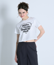 MAKE A TOAST（メイクアトースト）の「メルト ハートポイント クロップTシャツ ホワイト MBCSTO020WH（Tシャツ/カットソー）」