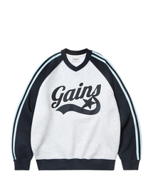 GAINSBORO（ゲインズボロ）の「アプリケスターロゴトラックラグランマンツーマン_ホワイトメランジ（スウェット）」
