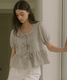 TILL I DIE（ティルアイダイ）の「フロントリボンポイントブラウス TISU03BL09_アイボリー＆ブラック（シャツ/ブラウス）」