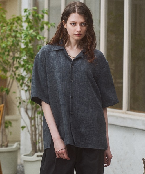 CASPER JOHN(キャスパージョン)の「Imitation linen shirts/イミテーションリネンシャツ(シャツ/ブラウス・メンズ・グレー/グリーン/ベージュ/ネイビー・LARGE/MEDIUM/SMALL/X-SMALL)」の1枚目の写真