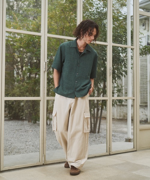 CASPER JOHN(キャスパージョン)の「Imitation linen shirts/イミテーションリネンシャツ(シャツ/ブラウス・メンズ・グレー/グリーン/ベージュ/ネイビー・LARGE/MEDIUM/SMALL/X-SMALL)」の10枚目の写真