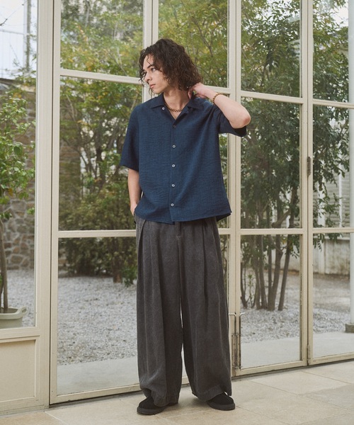 CASPER JOHN(キャスパージョン)の「Imitation linen shirts/イミテーションリネンシャツ(シャツ/ブラウス・メンズ・グレー/グリーン/ベージュ/ネイビー・LARGE/MEDIUM/SMALL/X-SMALL)」の14枚目の写真