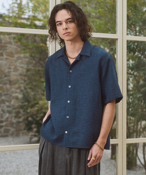 CASPER JOHN(キャスパージョン)の「Imitation linen shirts/イミテーションリネンシャツ(シャツ/ブラウス・メンズ・グレー/グリーン/ベージュ/ネイビー・LARGE/MEDIUM/SMALL/X-SMALL)」の11枚目の写真