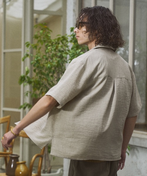 CASPER JOHN(キャスパージョン)の「Imitation linen shirts/イミテーションリネンシャツ(シャツ/ブラウス・メンズ・グレー/グリーン/ベージュ/ネイビー・LARGE/MEDIUM/SMALL/X-SMALL)」の16枚目の写真
