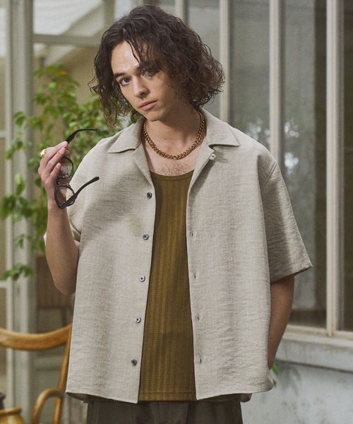 CASPER JOHN(キャスパージョン)の「Imitation linen shirts/イミテーションリネンシャツ(シャツ/ブラウス・メンズ・グレー/グリーン/ベージュ/ネイビー・LARGE/MEDIUM/SMALL/X-SMALL)」の15枚目の写真