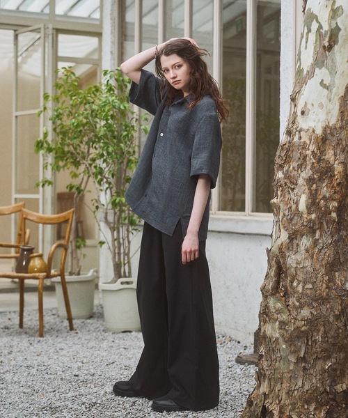 CASPER JOHN(キャスパージョン)の「Imitation linen shirts/イミテーションリネンシャツ(シャツ/ブラウス・メンズ・グレー/グリーン/ベージュ/ネイビー・LARGE/MEDIUM/SMALL/X-SMALL)」の7枚目の写真