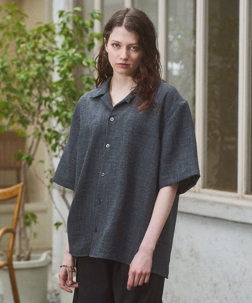 CASPER JOHN(キャスパージョン)の「Imitation linen shirts/イミテーションリネンシャツ(シャツ/ブラウス・メンズ・グレー/グリーン/ベージュ/ネイビー・LARGE/MEDIUM/SMALL/X-SMALL)」の5枚目の写真