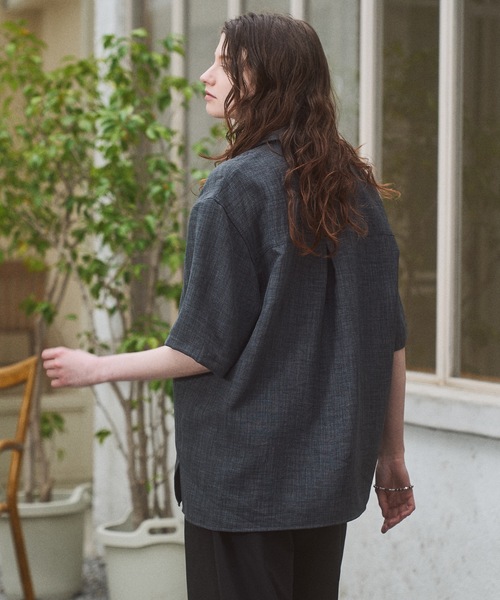 CASPER JOHN(キャスパージョン)の「Imitation linen shirts/イミテーションリネンシャツ(シャツ/ブラウス・メンズ・グレー/グリーン/ベージュ/ネイビー・LARGE/MEDIUM/SMALL/X-SMALL)」の6枚目の写真