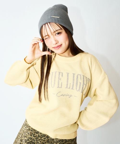 LOVETOXIC（ラブトキシック）の「【GOODPRICE】カラバリニット（ニット/セーター・キッズ・ライトグリーン/オフホワイト/サックスブルー/イエロー/ネイビー/グレー・M:150cm/L:160cm/S:140cm）」の6枚目の写真
