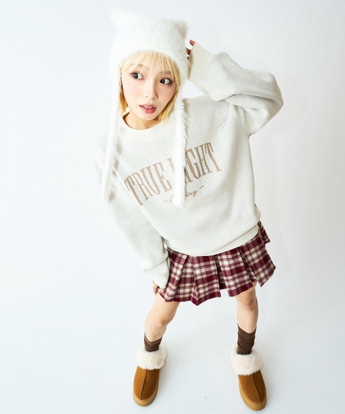 LOVETOXIC（ラブトキシック）の「【GOODPRICE】カラバリニット（ニット/セーター・キッズ・ライトグリーン/オフホワイト/サックスブルー/イエロー/ネイビー/グレー・M:150cm/L:160cm/S:140cm）」の10枚目の写真