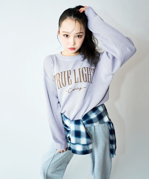 LOVETOXIC（ラブトキシック）の「【GOODPRICE】カラバリニット（ニット/セーター・キッズ・ライトグリーン/オフホワイト/サックスブルー/イエロー/ネイビー/グレー・M:150cm/L:160cm/S:140cm）」の14枚目の写真