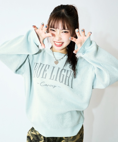 LOVETOXIC（ラブトキシック）の「【GOODPRICE】カラバリニット（ニット/セーター・キッズ・ライトグリーン/オフホワイト/サックスブルー/イエロー/ネイビー/グレー・M:150cm/L:160cm/S:140cm）」の16枚目の写真