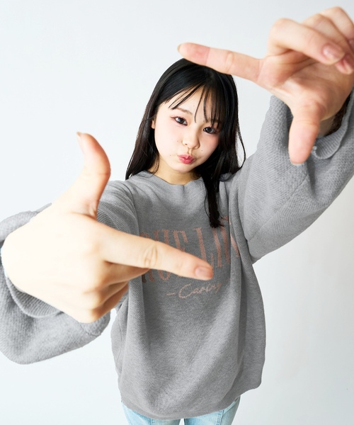 LOVETOXIC（ラブトキシック）の「【GOODPRICE】カラバリニット（ニット/セーター・キッズ・ライトグリーン/オフホワイト/サックスブルー/イエロー/ネイビー/グレー・M:150cm/L:160cm/S:140cm）」の20枚目の写真