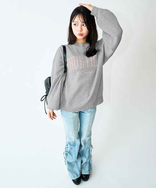LOVETOXIC（ラブトキシック）の「【GOODPRICE】カラバリニット（ニット/セーター・キッズ・ライトグリーン/オフホワイト/サックスブルー/イエロー/ネイビー/グレー・M:150cm/L:160cm/S:140cm）」の21枚目の写真
