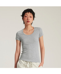 [ウィメンズ] ソフトタッチベーシックUネックショートスリーブTシャツ (4 COLORS)