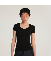 [ウィメンズ] ソフトタッチベーシックUネックショートスリーブTシャツ (4 COLORS)