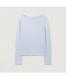 ボートネックコンフィTシャツ_スカイブルー