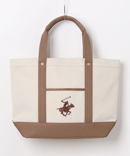BEVERLY HILLS POLO CLUB(ビバリーヒルズポロクラブ)の「【BEVERLY HILLS POLO CLUB】エルガリー生地トートL(トートバッグ・レディース・ブラウン/ネイビー・FREE)」の2枚目の写真