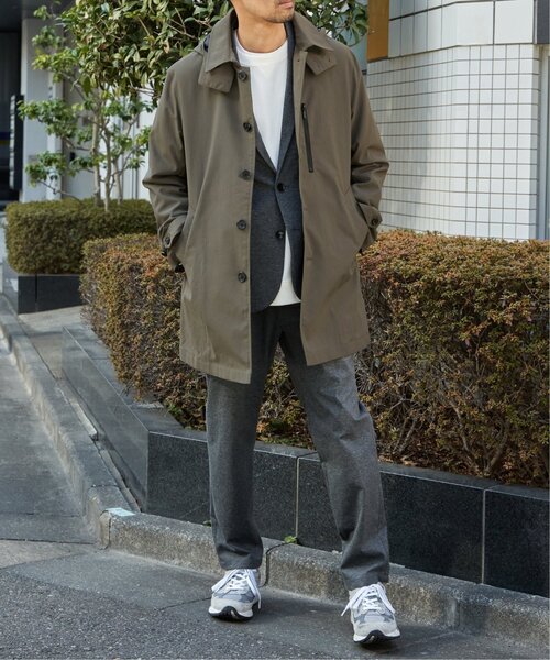 IKKA LOUNGE（イッカラウンジ）の「2WAYライナー付きフードステンカラー（ステンカラーコート・メンズ・カーキ/ネイビー/ベージュ・S/M/L/XL）」の8枚目の写真
