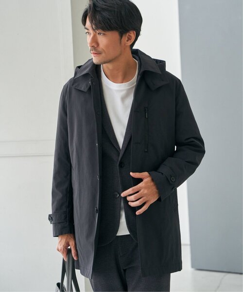 極美品✨インディヴィ ライナー付き 2WAY フーデットコート ブラック 38 極美品✨インディヴィ ライナー付き 2WAY フーデットコート ブラック