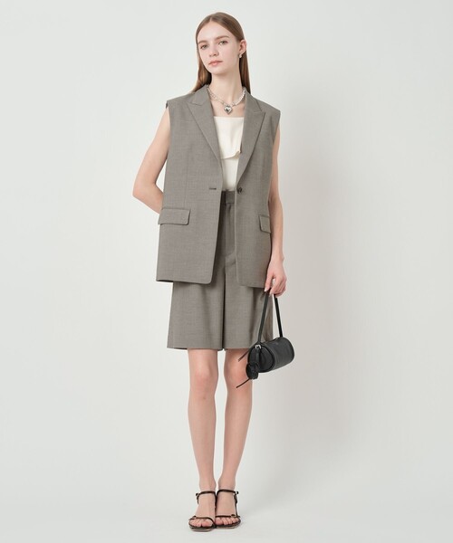 ANAYI（アナイ）の「【セットアップ対応商品】シャークスキンハーフパンツ（その他パンツ・レディース・ネイビー/ブラック系その他・38/36）」の7枚目の写真