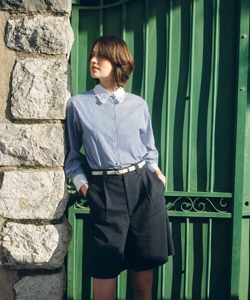 ANAYI（アナイ）の「【セットアップ対応商品】シャークスキンハーフパンツ（その他パンツ・レディース・ネイビー/ブラック系その他・38/36）」の14枚目の写真