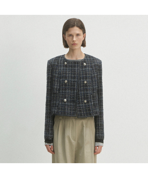 ATELIER NAIN(アトリエナイン)の「HARRIS METAL DOUBLE JACKET(JK-2980)(その他アウター・レディース・ブルー・S/M)」の1枚目の写真