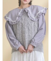 merry jenny | フリルカラーニットドッキングブラウス(シャツ/ブラウス)