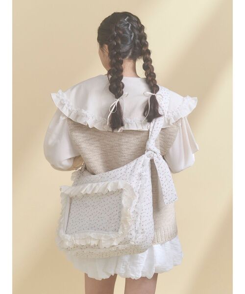 merry jenny（メリージェニー）の「フリルカラーニットドッキングブラウス（シャツ/ブラウス・レディース・アイボリー/グレー/ピンク・FREE）」の7枚目の写真