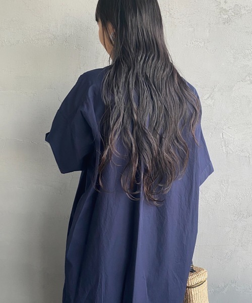 DANTON（ダントン）の「【WEB先行予約】[DANTON/ダントン] ショートスリーブ プルオーバーシャツワンピース（シャツワンピース・レディース・ネイビー/グレイッシュベージュ・36）」の21枚目の写真