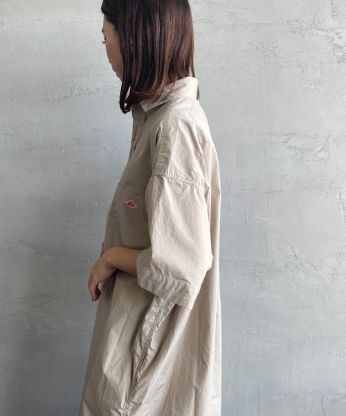 DANTON（ダントン）の「【WEB先行予約】[DANTON/ダントン] ショートスリーブ プルオーバーシャツワンピース（シャツワンピース・レディース・ネイビー/グレイッシュベージュ・36）」の10枚目の写真