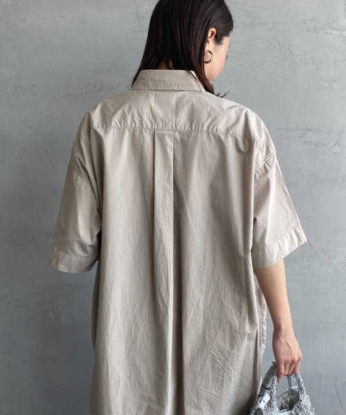 DANTON（ダントン）の「【WEB先行予約】[DANTON/ダントン] ショートスリーブ プルオーバーシャツワンピース（シャツワンピース・レディース・ネイビー/グレイッシュベージュ・36）」の11枚目の写真