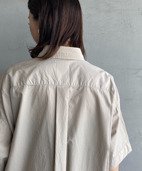 DANTON（ダントン）の「【WEB先行予約】[DANTON/ダントン] ショートスリーブ プルオーバーシャツワンピース（シャツワンピース・レディース・ネイビー/グレイッシュベージュ・36）」の15枚目の写真