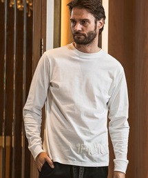 1PIU1UGUALE3  RELAX （ウノピゥウノウグァーレトレ リラックス）の「1PIU1UGUALE3 RELAX(ウノピゥウノウグァーレトレ リラックス)ハンドライク エンボスロゴ ロングTシャツ（Tシャツ/カットソー）」