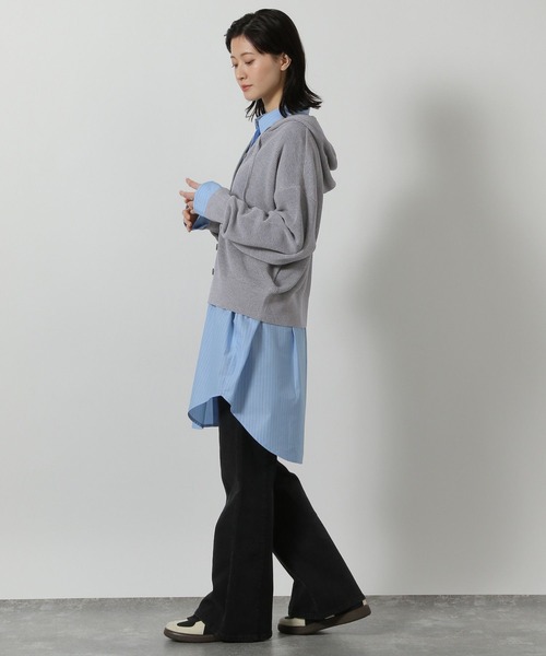 LAKOLE（ラコレ）の「12ゲージアゼフードニットカーディガン / 652804（カーディガン/ボレロ・レディース・グレー/アイボリー/イエロー/ネイビー・FREE）」の15枚目の写真