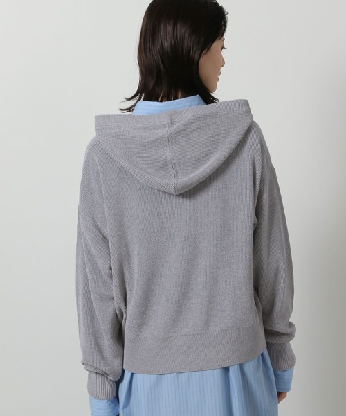 LAKOLE（ラコレ）の「12ゲージアゼフードニットカーディガン / 652804（カーディガン/ボレロ・レディース・グレー/アイボリー/イエロー/ネイビー・FREE）」の19枚目の写真