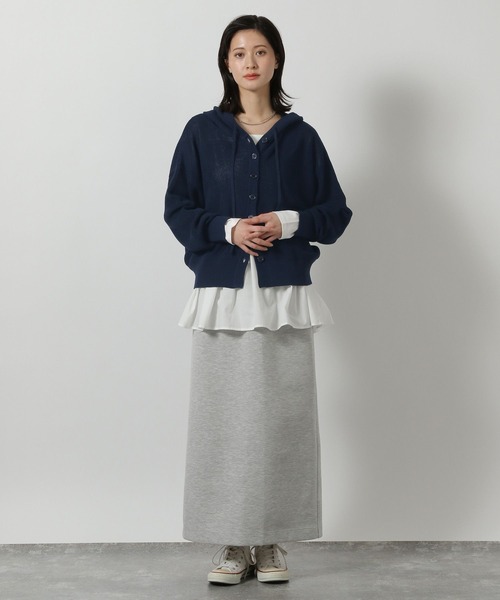 LAKOLE（ラコレ）の「12ゲージアゼフードニットカーディガン / 652804（カーディガン/ボレロ・レディース・グレー/アイボリー/イエロー/ネイビー・FREE）」の20枚目の写真