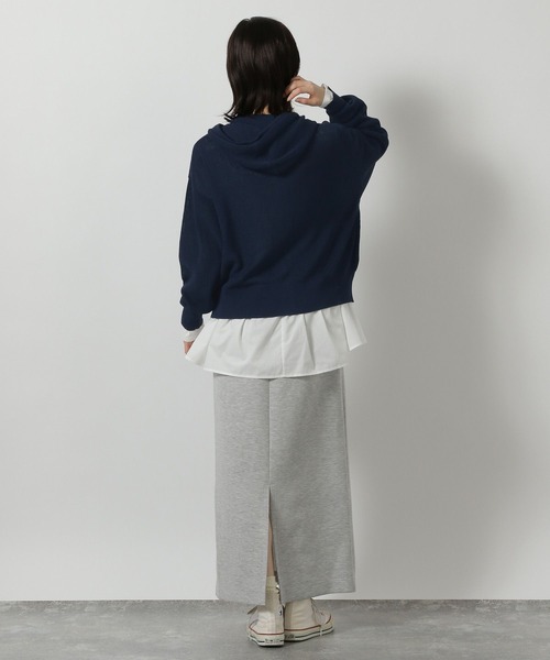 LAKOLE（ラコレ）の「12ゲージアゼフードニットカーディガン / 652804（カーディガン/ボレロ・レディース・グレー/アイボリー/イエロー/ネイビー・FREE）」の22枚目の写真