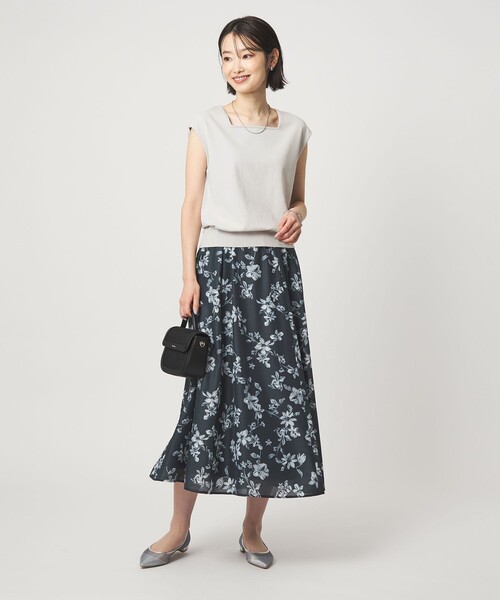 green label relaxing(グリーンレーベルリラクシング)の「HIYOKE スクエアネック フレンチスリーブ ニット(ニット/セーター・レディース・ホワイト/ライトグレー/ダークブラウン/レッド/ネイビー・FREE)」の19枚目の写真